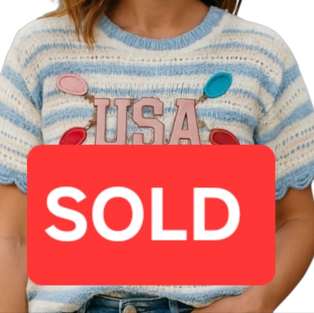🛑SOLD BiBi USA Knit Striped Christmas Lights Sweater  Small Holiday CrochetTop
